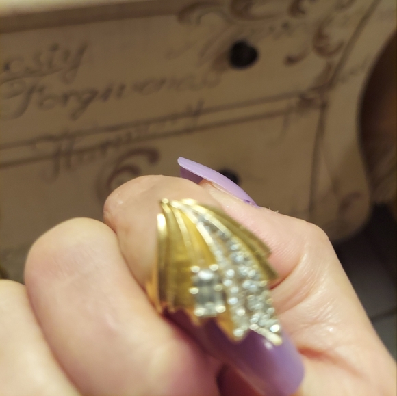 FINAL SALE Emerald cut diamond 14K gold - Picture 10 of 11